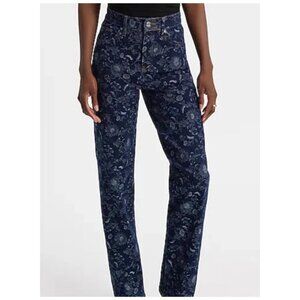 Express Modern Straight High-Rise Stretch Floral Print Denim Jeans Size 10L